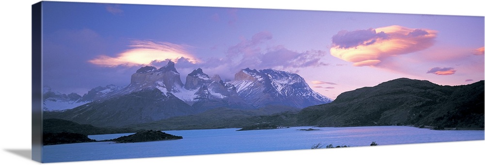 Clouds over mountains, Towers of Paine, Torres del Paine National Park, Chile