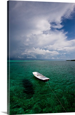 Cloudscape over Caribbean sea, Great Exuma Island, Bahamas