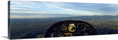 Cockpit of a glider during a ride, Santa Ynez Valley, California