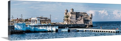 Cojimar Old Fort and Hemingway Memorial at the seaside, Cuba