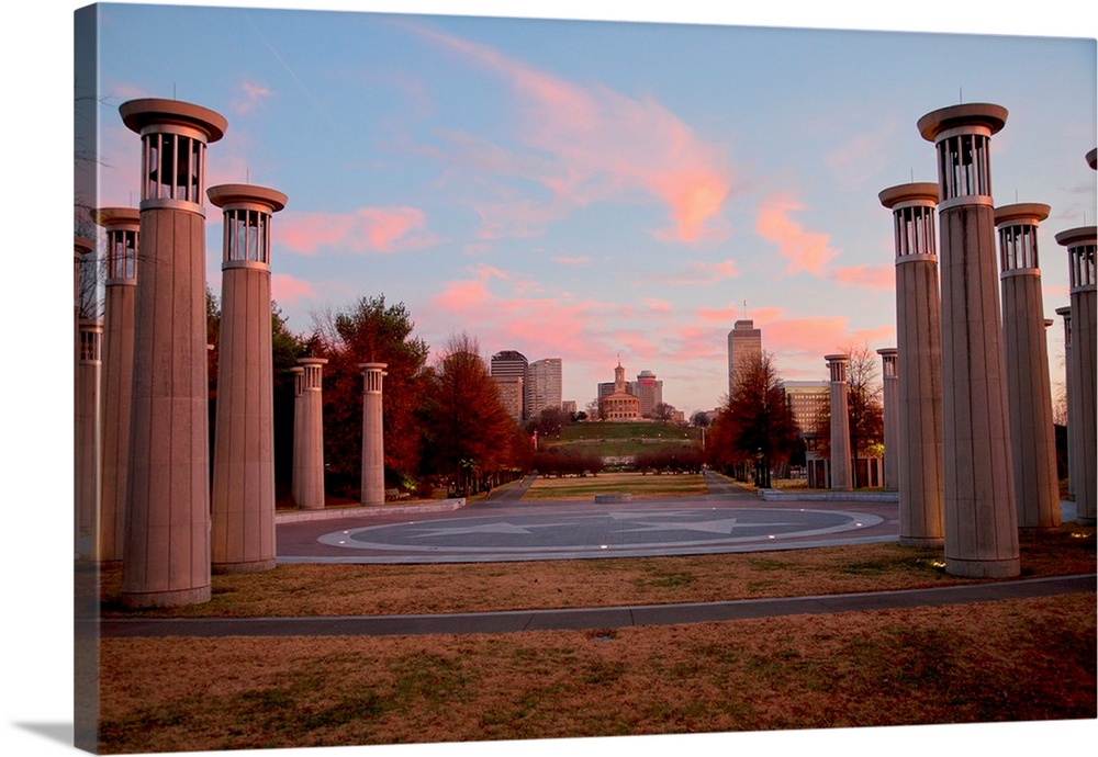 Colonnade in a park, 95 Bell Carillons, Bicentennial Mall State Park, Nashville, Davidson County, Tennessee