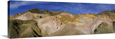 Colorful mountains on a mountain range, Artists Palette, Death Valley National Park, California