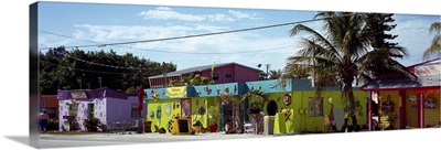 Colorful shops at the roadside Matlacha Pine Island Lee County Florida