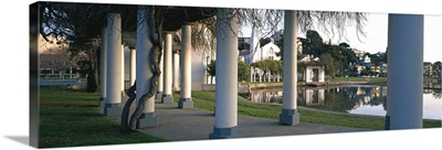 Columns at lakeside, Lake Merritt, Oakland, Alameda County, California