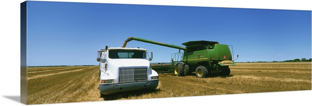 Combine in a wheat field, Kearney County, Nebraska