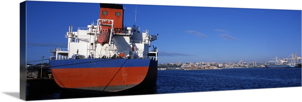 Container ship moored at a harbor, Port Elizabeth, Eastern Cape Province, Republic of South Africa