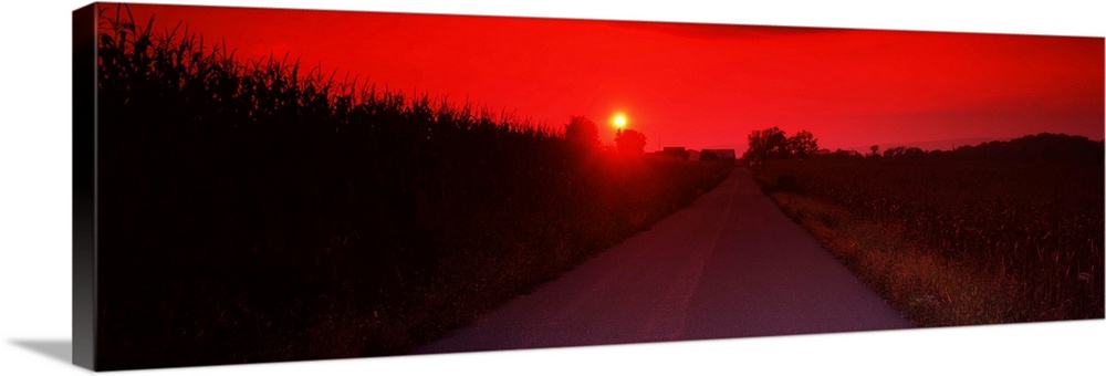 Country road at sunset, Milton, Northumberland County, Pennsylvania