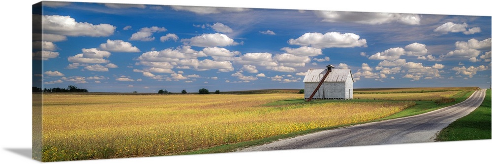 Country Road with Clouds and Barn, Stelle, IL