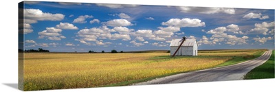 Country Road With Clouds And Barn, Stelle, IL