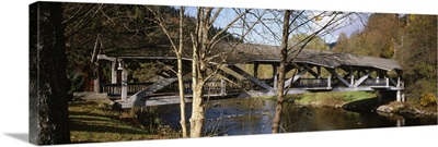 Covered bridge across a river, Northern Black Forest Region, Baden-Wurttemberg, Germany