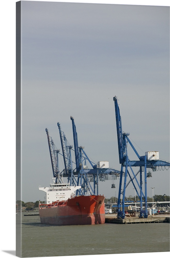 Cranes at a commercial dock, Galveston, Texas
