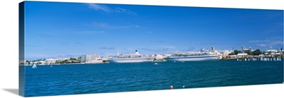 Cruise ships docked at a harbor, Hamilton, Bermuda