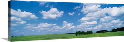 Cumulus clouds over a landscape, Germany