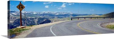 Curve in Road in Beartooth Mountains MT