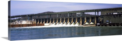 Dam on a river, Chickamauga Dam, Tennessee River, Chattanooga, Tennessee