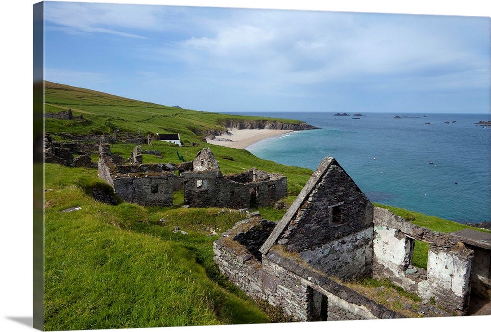 Deserted Cottages on Great Blasket Island, County Kerry, Ireland