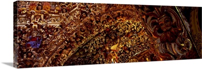 Detail of Baroque decoration of choir of Church of Santa Maria Tonantzintla, Mexico