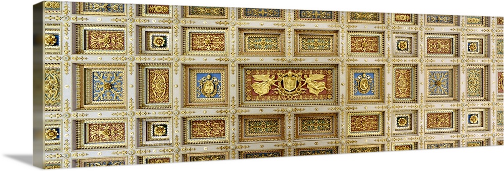 Rome, Italy detail of inlaid ceiling, Basilica di S. Paolo fuori le Mura