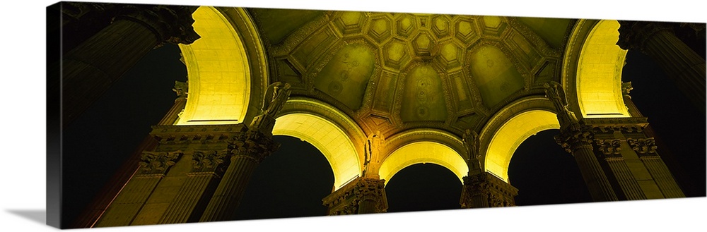 Details of the cupola ceiling, Palace of Fine Arts, San Francisco, California,