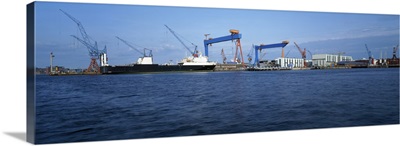 Dockyard at a harbor, Kiel, Schleswig-Holstein, Germany