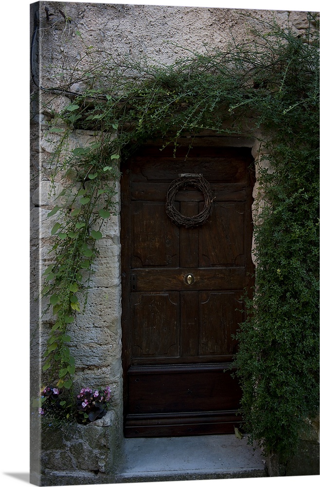 Doorway of a house, Venasque, Vaucluse, Provence Alpes Cote dAzur, France