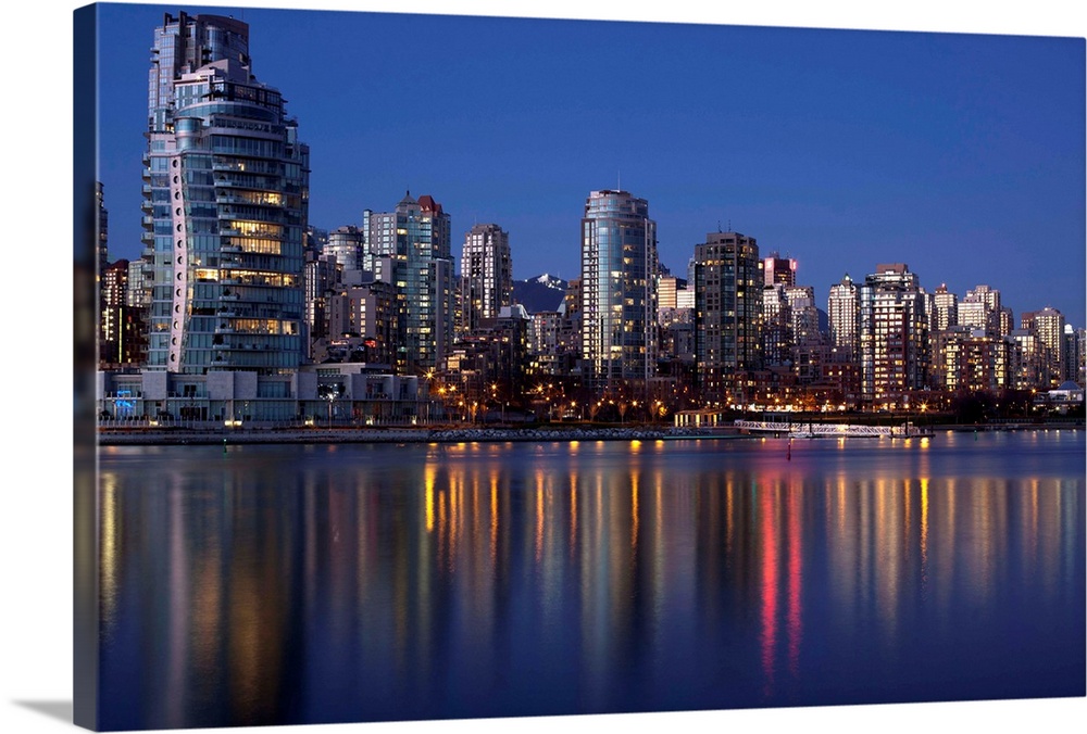 Downtown skylines at the waterfront, Vancouver, British Columbia, Canada