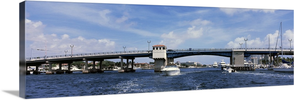 Drawbridge across a canal, Atlantic Intracoastal Waterway, Fort Lauderdale, Broward County, Florida