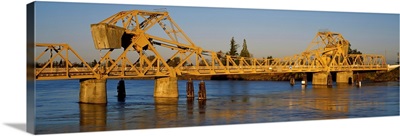 Drawbridge across a river, The Sacramento San Joaquin River Delta, California,