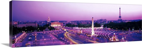 Dusk Place de la Concorde Paris France | Great Big Canvas