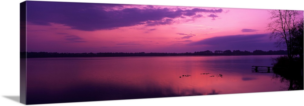 Early morning view at Lake Whippoorwill seen from Koa Campground near Orlando, Florida, USA