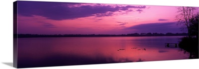 Early morning view at Lake Whippoorwill seen from Koa Campground near Orlando, Florida