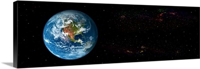 Earth in Space showing North Americas (Photo Illustration)
