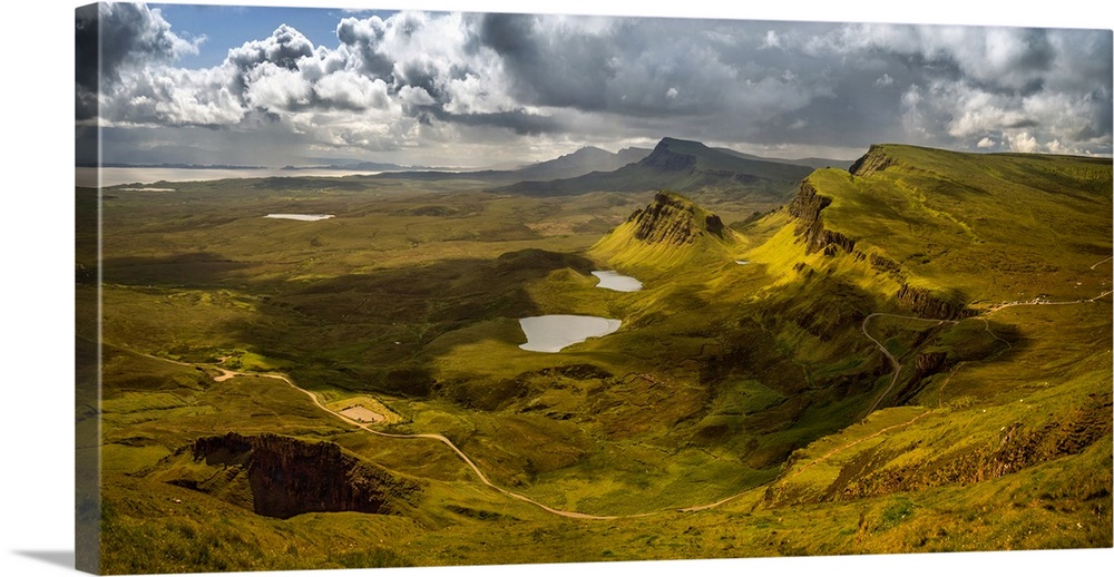 Elevated View from Quiraing at Trotternish Ridge, Isle of Skye, Scotland.