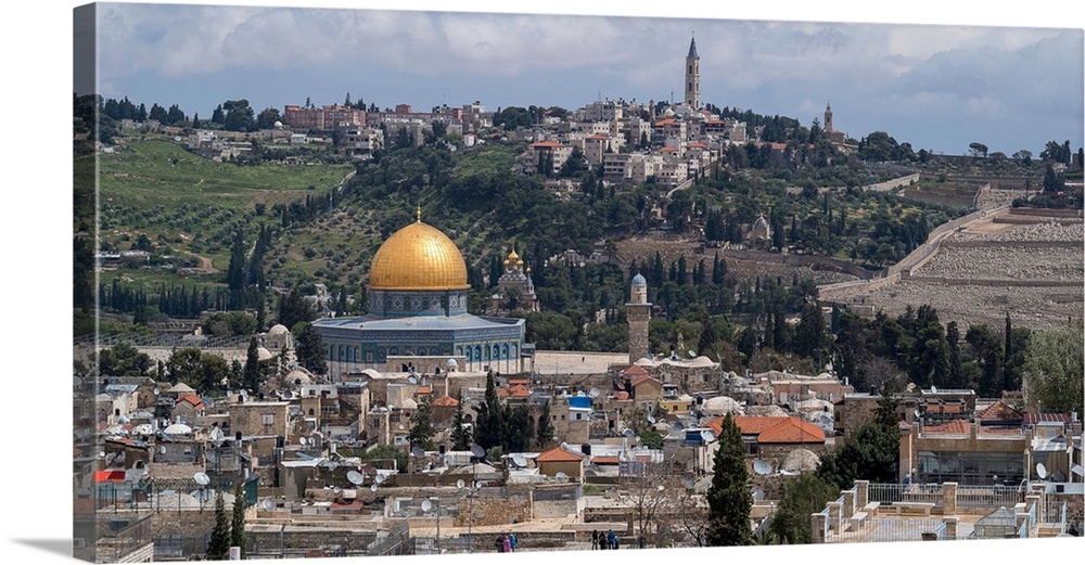 Elevated view of a city, Old City, Jerusalem, Israel