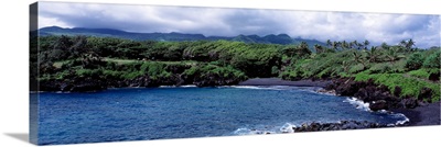 Elevated view of a coast, Pailoa Bay, Waianapanapa State Park, Hana, Maui, Hawaii