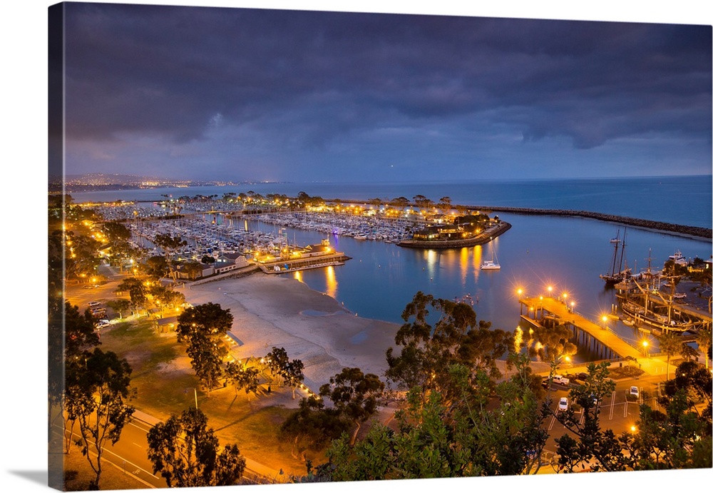 Elevated view of a harbor, Dana Point Harbor, Dana Point, Orange County, California, USA