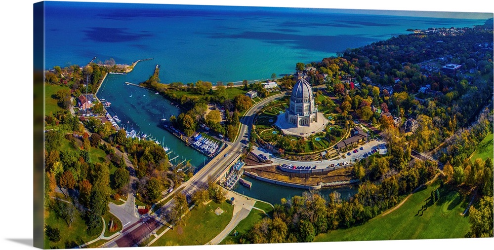 Elevated view of Baha'i Temple, Wilmette, Cook County, Illinois, USA