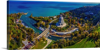 Elevated view of Baha'i Temple, Wilmette, Cook County, Illinois