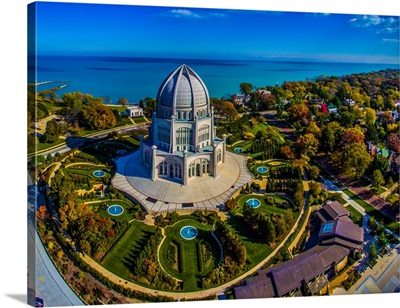 Elevated view of Baha'i Temple, Wilmette, Cook County, Illinois