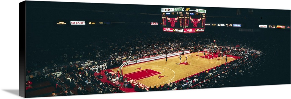 Elevated view of basketball stadium, United Center, Chicago, Cook county, Illinois, USA