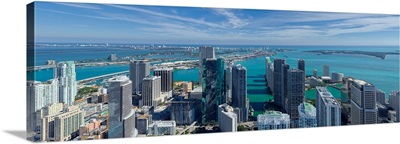 Elevated View Of City At The Waterfront, Miami, Miami-Dade County, Florida, USA