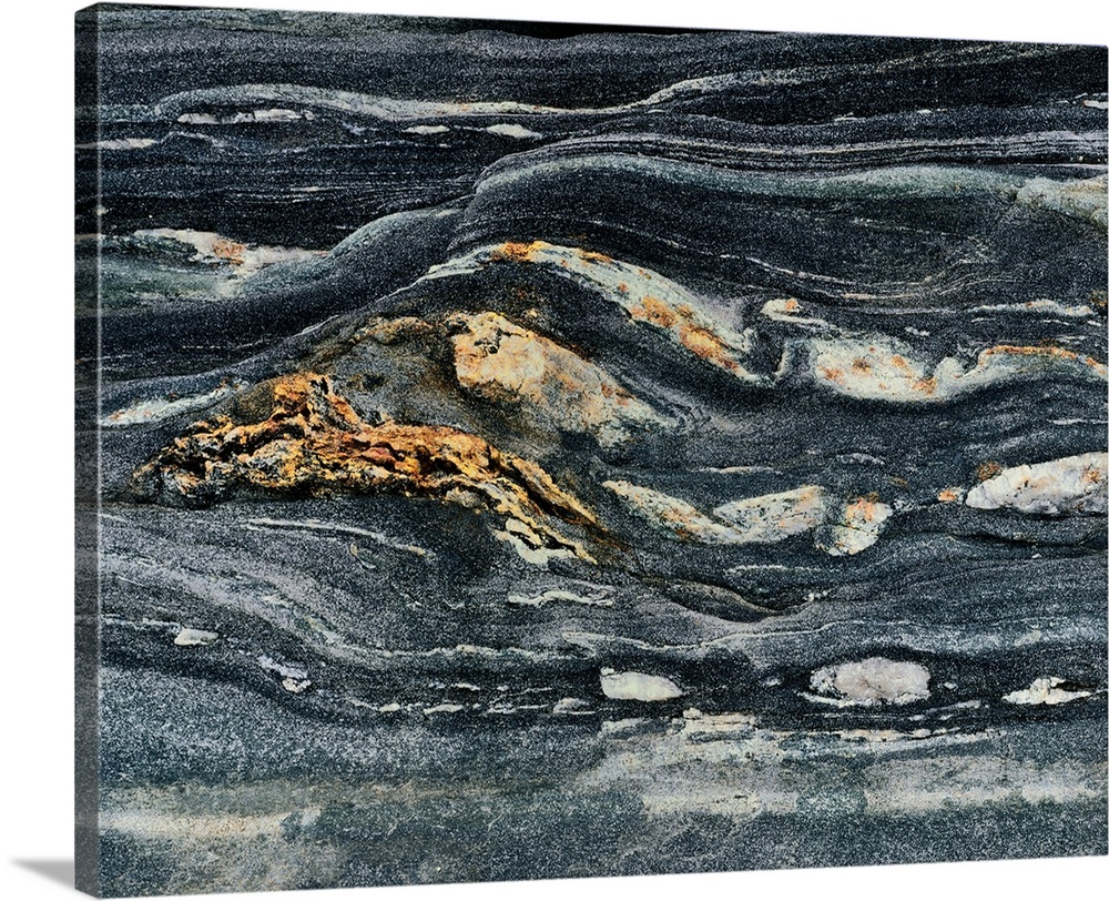 Elevated view of pattern on rock, Pemaquid Point, Atlantic Coast, Maine, USA