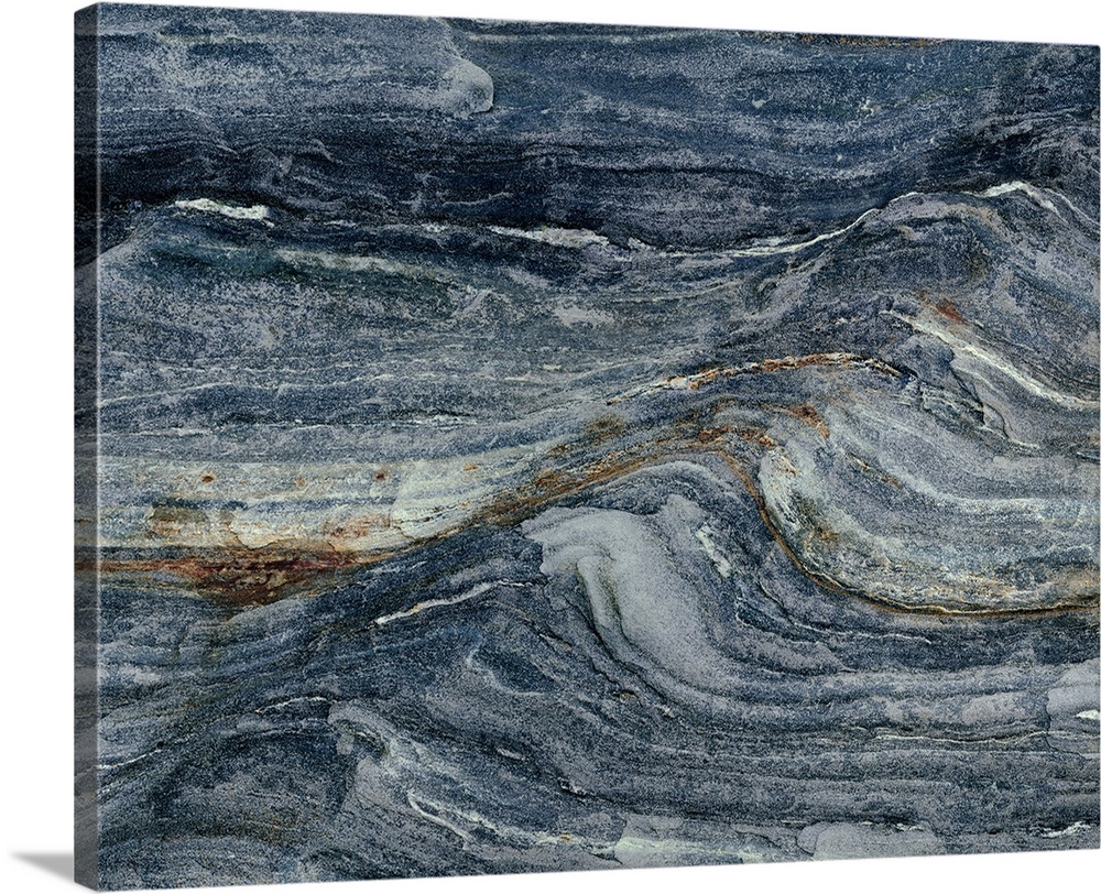 Elevated view of pattern on rock, Pemaquid Point, Atlantic Coast, Maine, USA