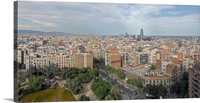 Elevated view of the city, Barcelona, Catalonia, Spain