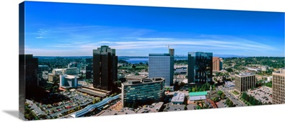 Elevated view of the cityscape, Bellevue, King County, Washington State