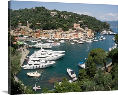 Elevated view of the Portofino, Liguria, Italy