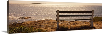 Empty bench on the beach, Peaks Island, Casco Bay, Maine