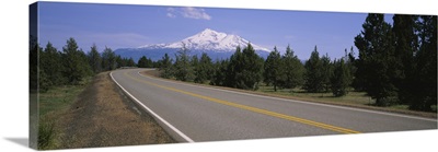 Empty road passing through a landscape, Mt Shasta, California