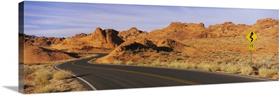 Empty road running through a landscape, Valley of Fire State Park, Nevada