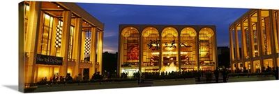 Entertainment building lit up at night, Lincoln Center, Manhattan, New York City, New York State